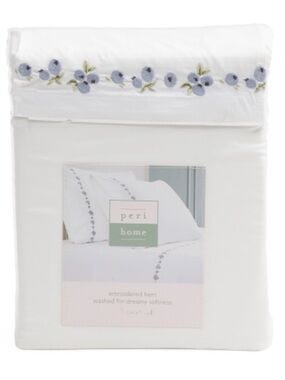 Pero home Embroidered Blueberry Sheet Set Queen